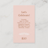 Woodcut Wreath Party Ticket - Ivory (Dos)