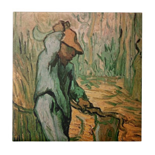 Woodcutter (na Millet) van Vincent van Gogh Tegeltje