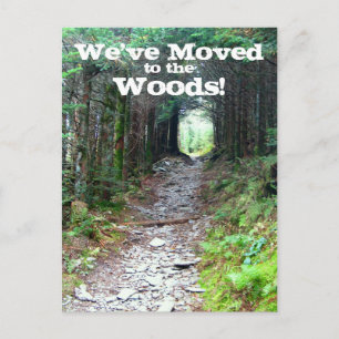 Wooded Forest Trail Address Change Aankondigingskaart