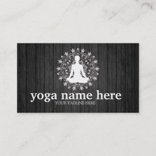Wooden Achtergrond Elegant Meditation Om Logo Yoga Visitekaartje
