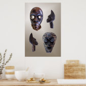 Wooden African maskers Poster (Keuken)