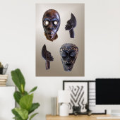 Wooden African maskers Poster (Thuiskantoor)
