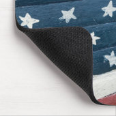 Wooden American Flag Muismat (Hoek)