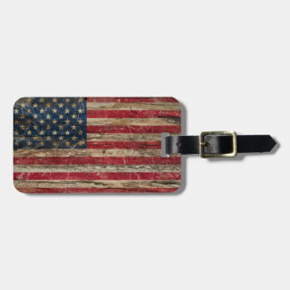 Wooden  Amerikaanse vlag Bagagelabel