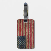 Wooden  Amerikaanse vlag Bagagelabel (Achterkant verticaal)