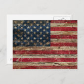 Wooden Amerikaanse vlag Briefkaart (Voorkant / Achterkant)
