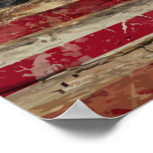 Wooden  Amerikaanse vlag Poster (Hoek)