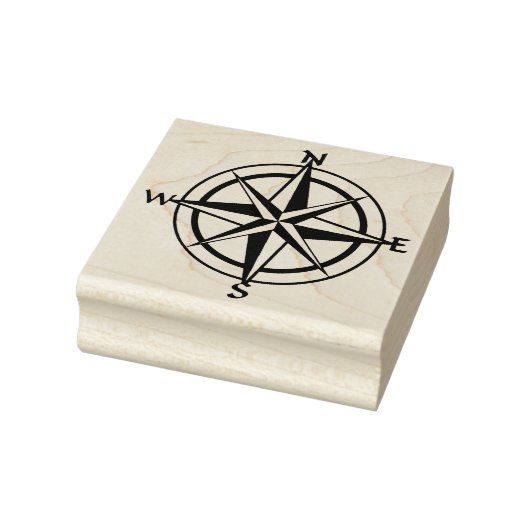 Wooden Art Stamp - Nautical Compass Rubberstempel (Stempel)