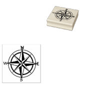 Wooden Art Stamp - Nautical Compass Rubberstempel (Gestempeld)
