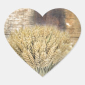 Wooden Barrel western land hoefijzer tarwe Hart Sticker (Voorkant)