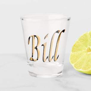 Wooden Bill Name Logo, Shot Glas