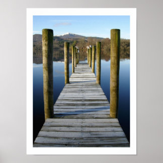 Wooden Boat Landing op Derwentwater Poster