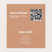 Wooden Carpenter Construction Handyman QR Code Visitekaartjes (Binnenkant ongevouwen)