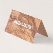 Wooden Carpenter Construction Handyman QR Code Visitekaartjes (Voorkant)