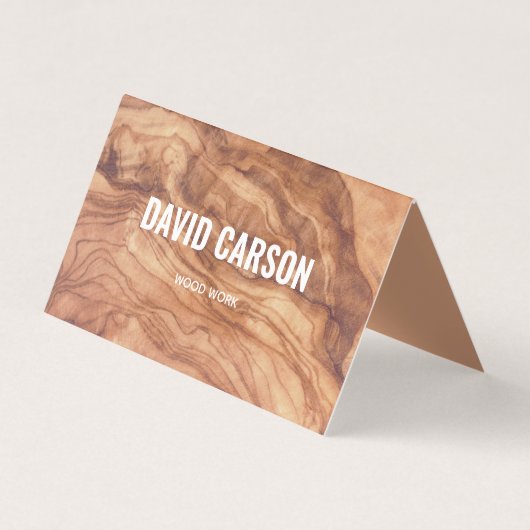 Wooden Carpenter Construction Handyman QR Code Visitekaartjes (Voorkant)