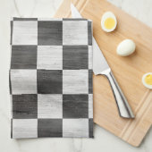 Wooden Checker Pattern Theedoek (Quarter Fold)