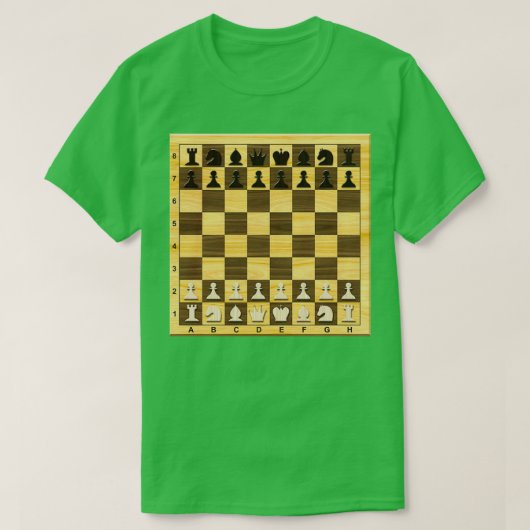 Wooden Chess board with figures  T-shirt (Design voorkant)