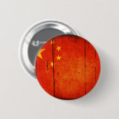 Wooden Chinese vlag Ronde Button 5,7 Cm (Voorkant /achterkant)