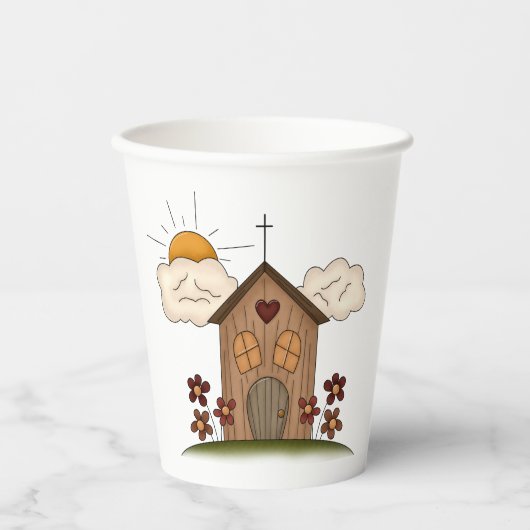 Wooden Church Papieren Bekers (Voorkant)