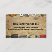 Wooden Construction Company Caution Visitekaartje (Achterkant)