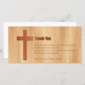 Wooden Cross Christelijk Sympathie Dank je H-kaart Bedankkaart (Voorkant / Achterkant)