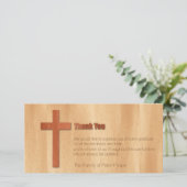 Wooden Cross Christelijk Sympathie Dank je H-kaart Bedankkaart (Staand voorkant)