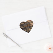 Wooden Cross Hart Sticker (Envelop)