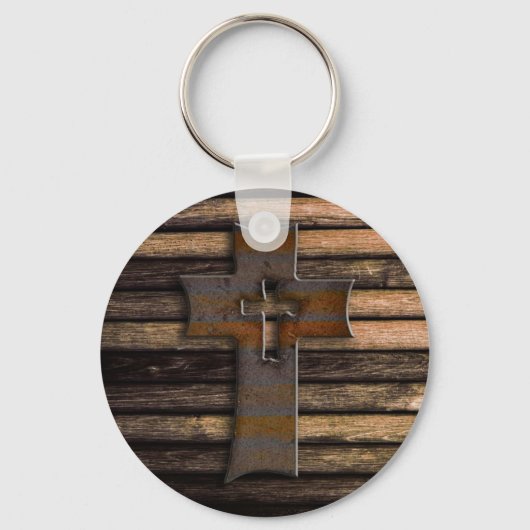 Wooden Cross Sleutelhanger (Voorkant)