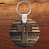 Wooden Cross Sleutelhanger (Voorkant)