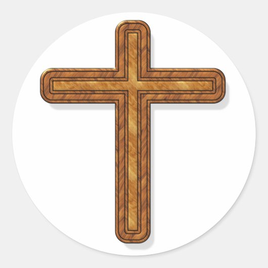 Wooden Cross Sticker (Voorkant)