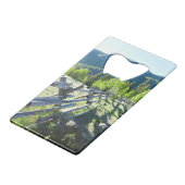 Wooden Fenceline Kredietkaart Flessenopener (Voorkant Gekanteld)