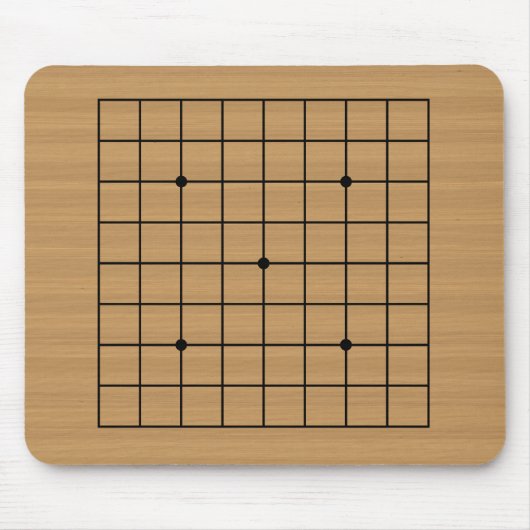 Wooden Go Board 9x9 Muismat (Voorkant)