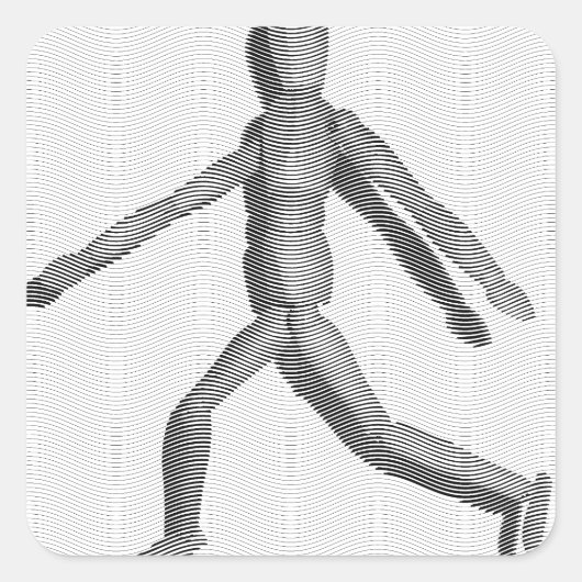 Wooden Human Mannequin Vierkante Sticker (Voorkant)