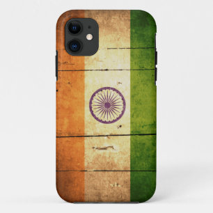 Wooden Indische vlag iPhone 11 Hoesje