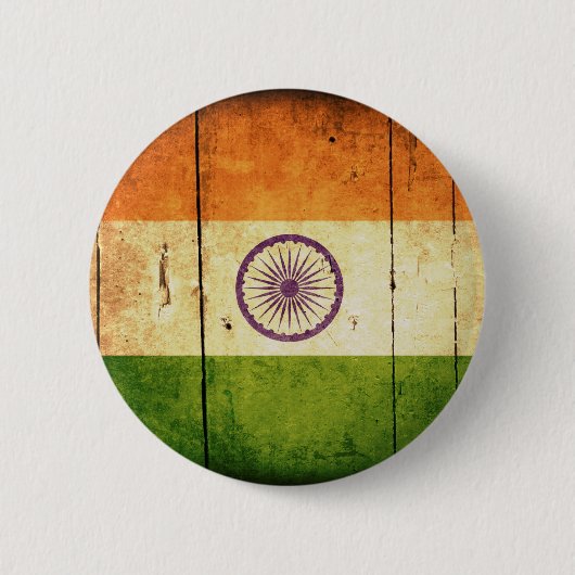 Wooden Indische vlag Ronde Button 5,7 Cm (Voorkant)