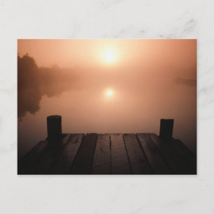 Wooden Jetty op het meer bij Sunset   New Orleans, Briefkaart