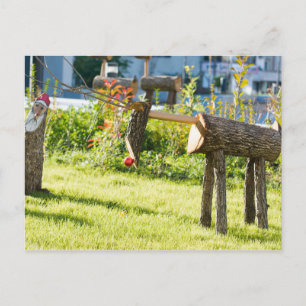 Wooden kersthert feestdagenkaart