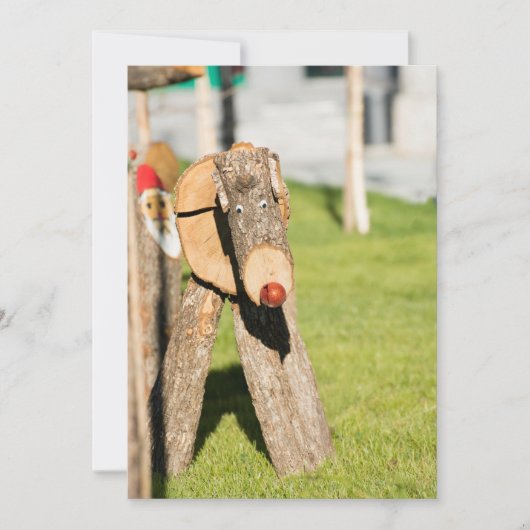 Wooden kersthert feestdagenkaart (Voorkant)