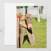 Wooden kersthert feestdagenkaart (Voorkant / Achterkant)