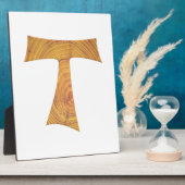 Wooden Kijk Franciscan Tau Cross Fotoplaat (Zijkant)