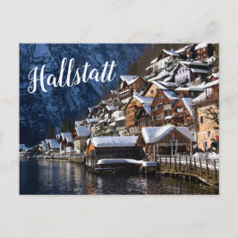 Wooden lakeside houses in Hallstatt, Oostenrijk Briefkaart