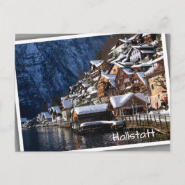 Wooden lakeside houses in Hallstatt, Oostenrijk Briefkaart