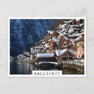 Wooden lakeside houses in Hallstatt, Oostenrijk Briefkaart