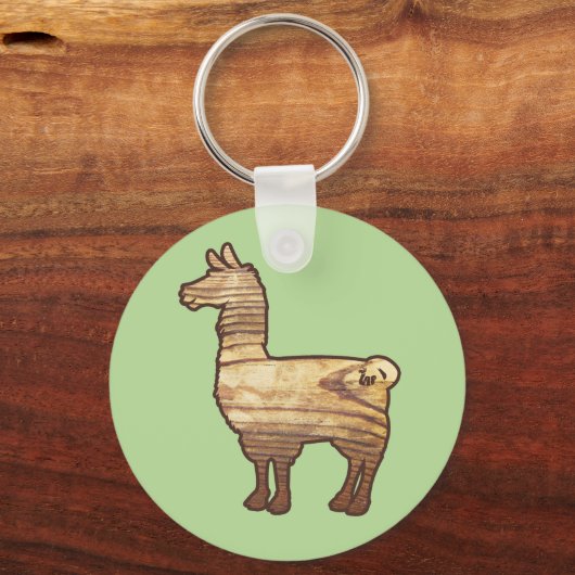 Wooden Llama-Sleutelhanger Sleutelhanger (Voorkant)