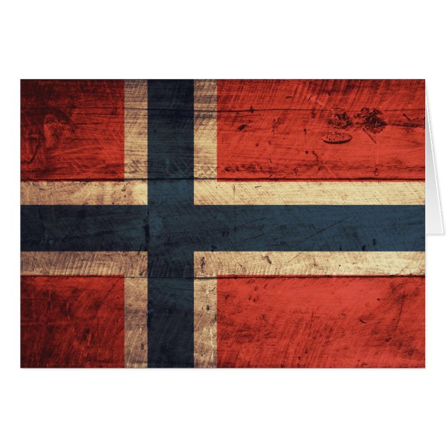 Wooden Norway vlag (Voorkant Horizontaal)