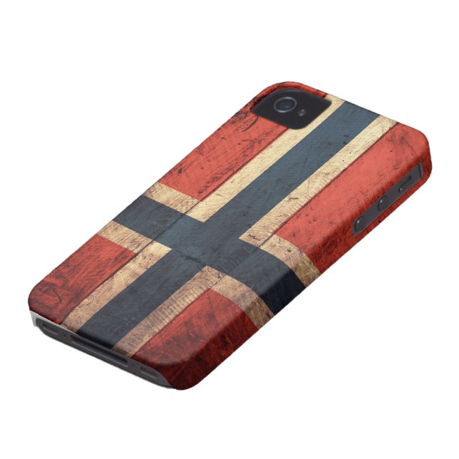 Wooden Norway vlag Case-Mate iPhone Case (Onderkant)
