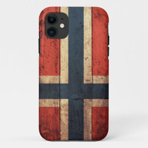 Wooden Norway vlag iPhone 11 Hoesje