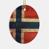 Wooden Norway vlag Keramisch Ornament (Rechts)