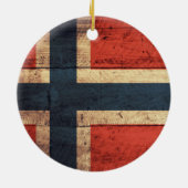 Wooden Norway vlag Keramisch Ornament (Achterkant)