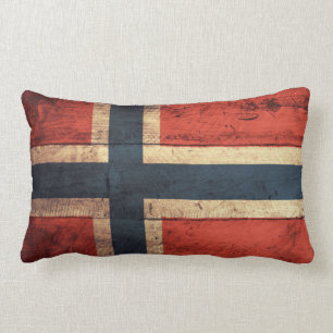 Wooden Norway vlag Kussen